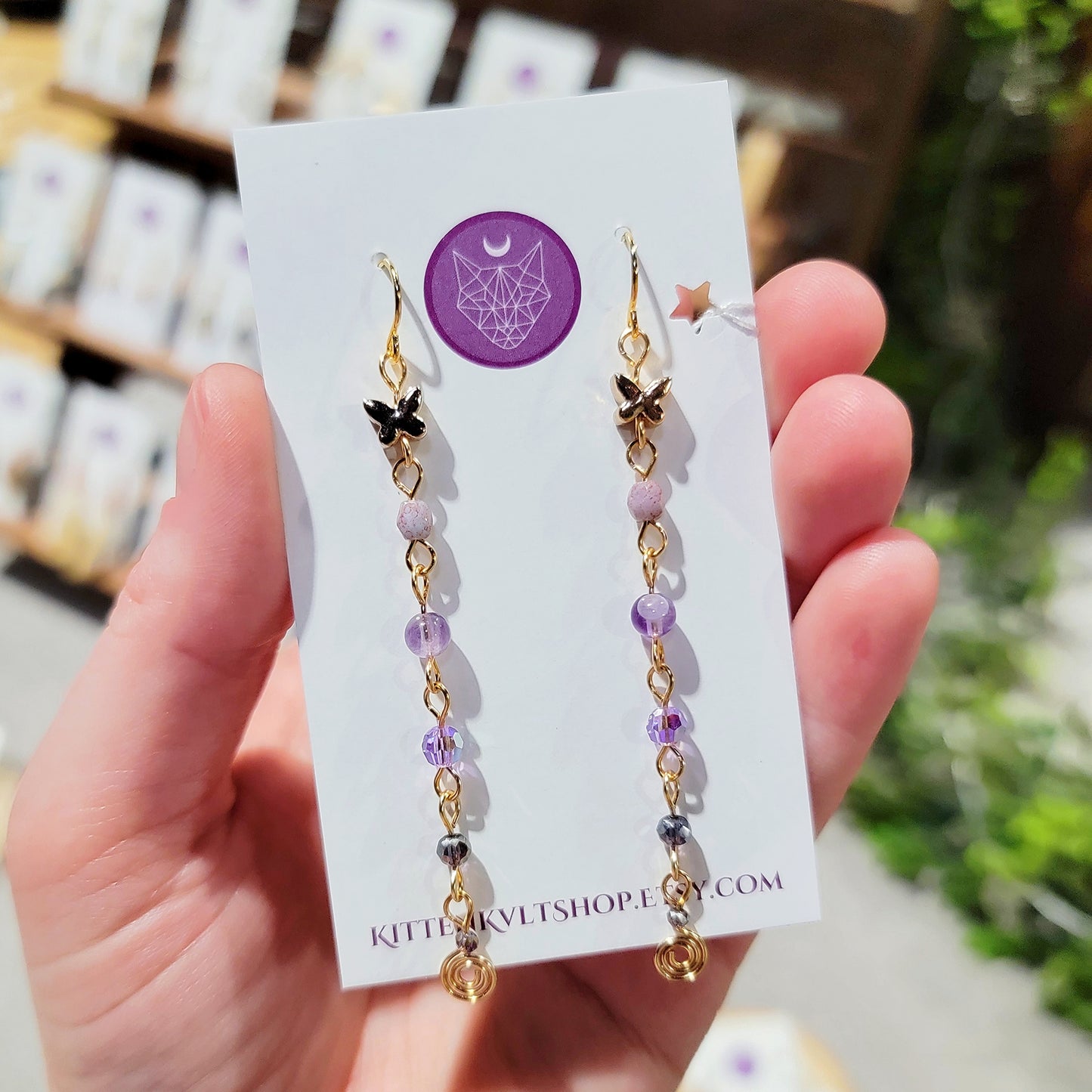 Amethyst Butterfly Earrings