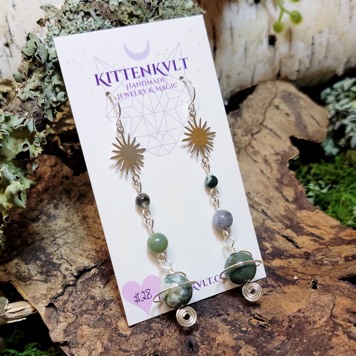 Ocean Jasper Planet Earrings