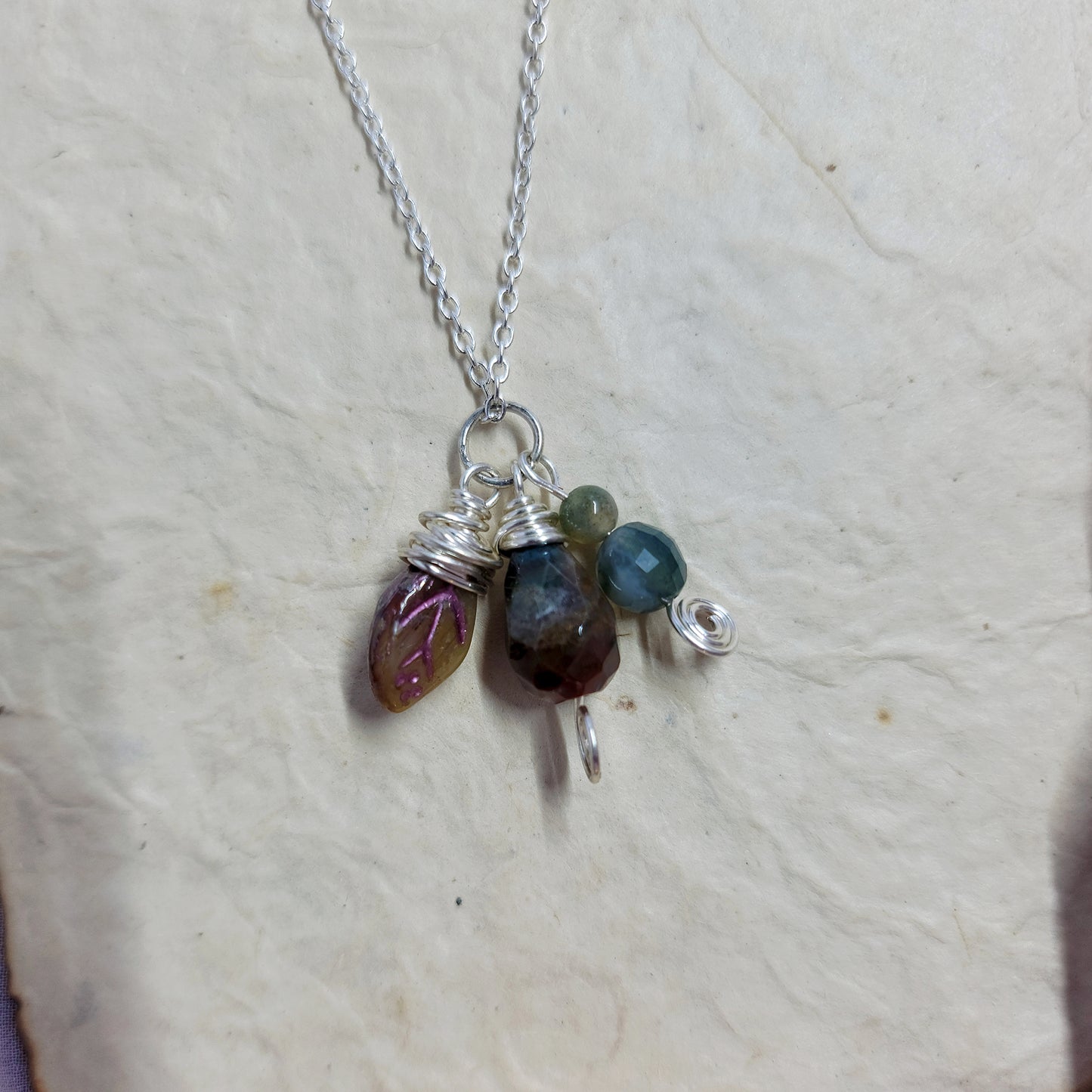 Ocean Jasper Leaf Necklace