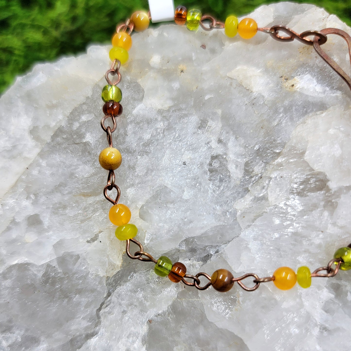 Tiger's Eye & Dyed Quartz Copper Bracelet