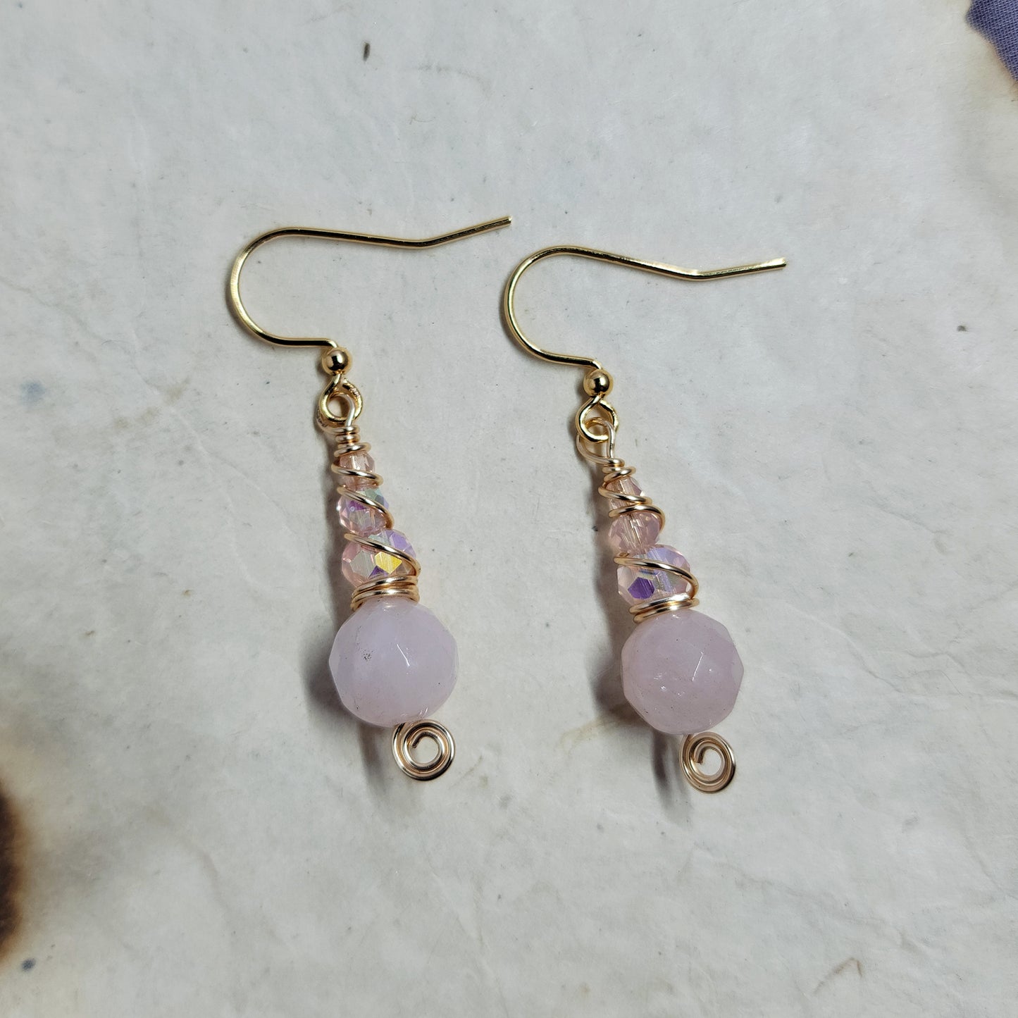 Dainty Rose Quartz Earrings