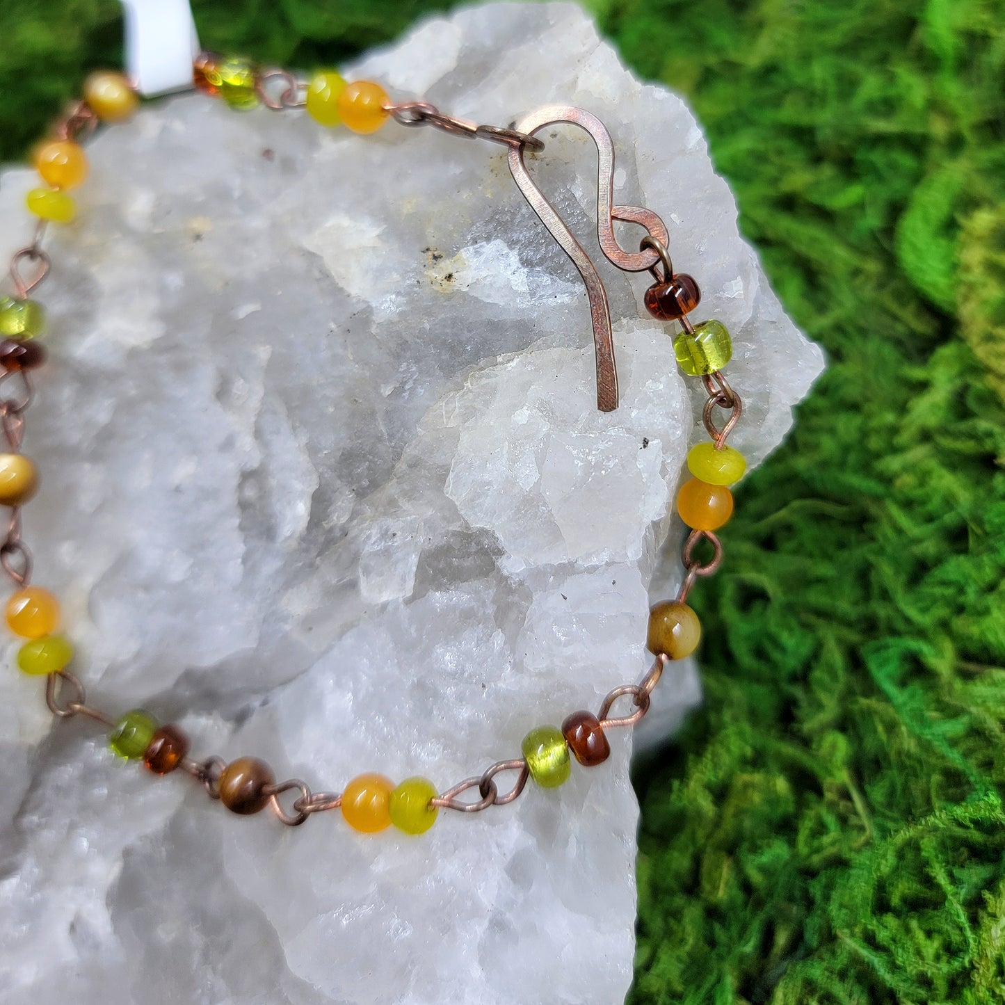 Tiger's Eye & Dyed Quartz Copper Bracelet