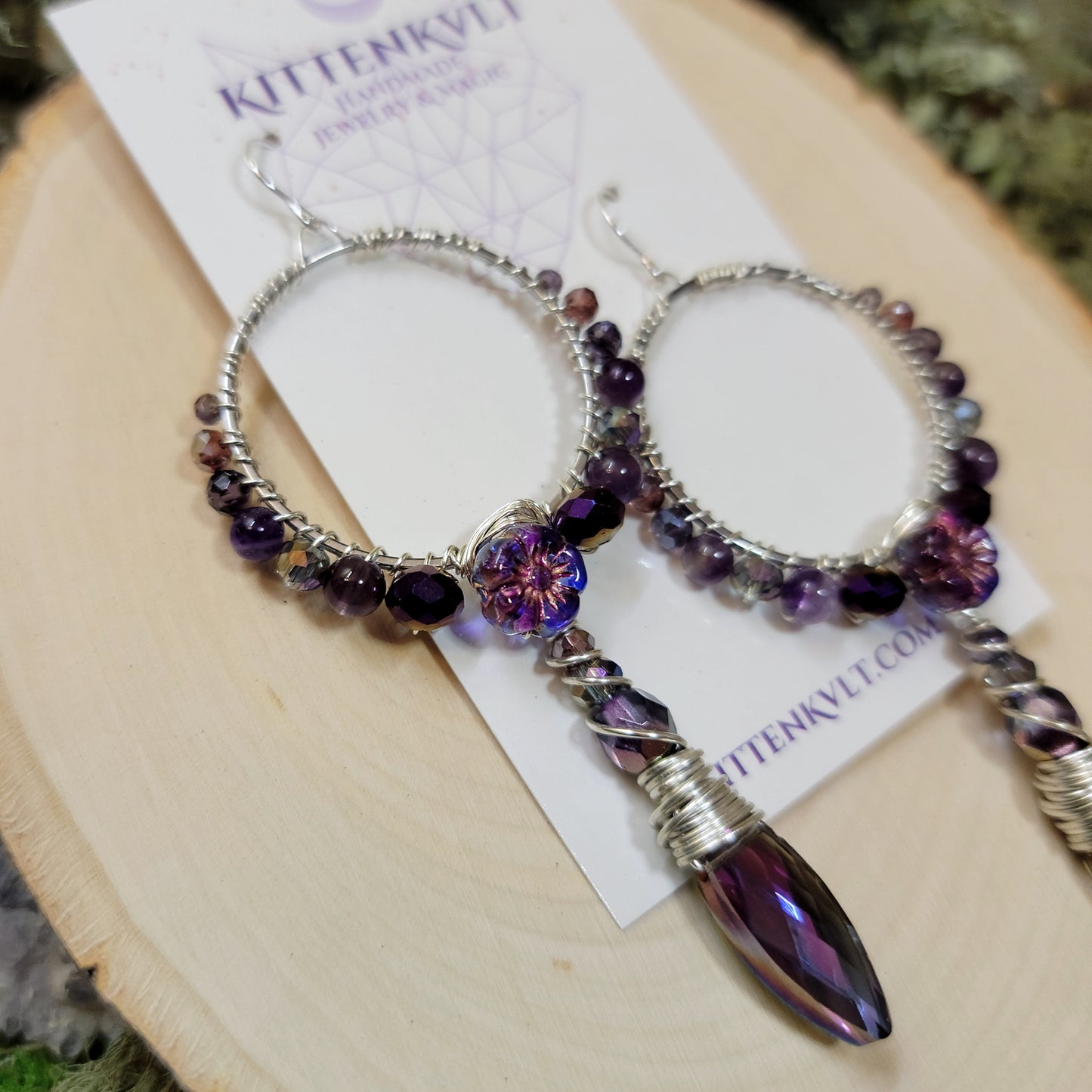 Amethyst Flower Sun Catcher Earrings