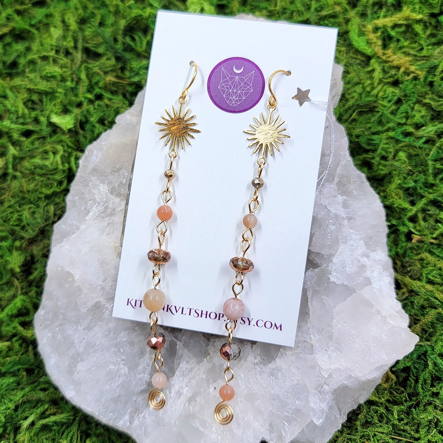 Celestial Sunstone Earrings