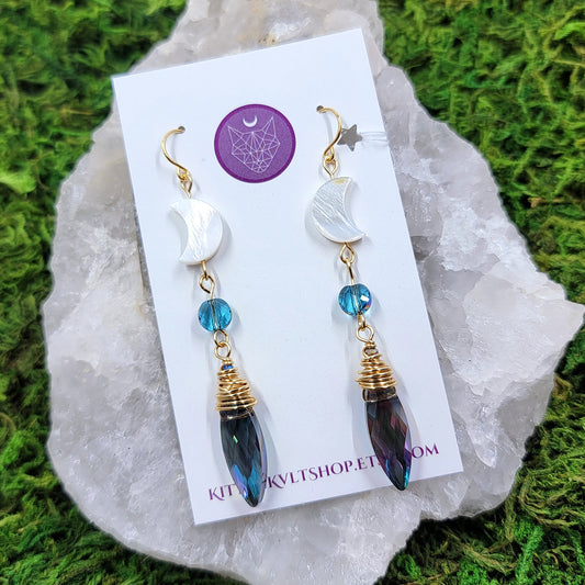 Sun Catcher & Shell Moon Earrings