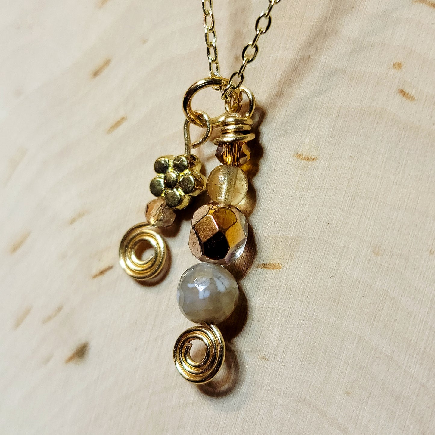 Agate Fairy Flower Necklace