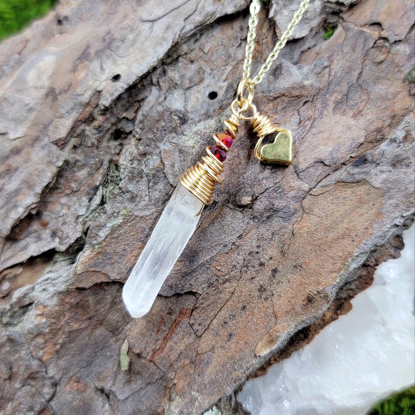 Quartz Heart Necklace