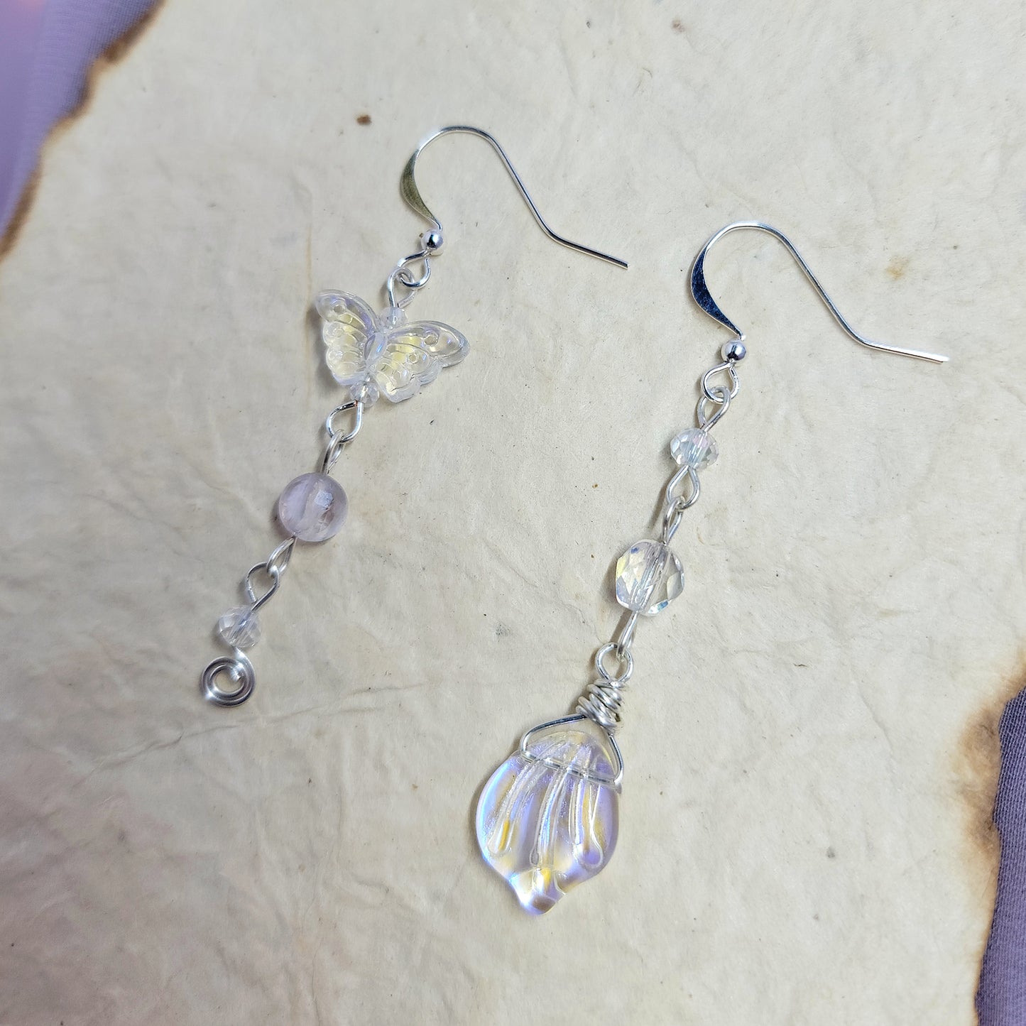 Ethereal Fluorite Butterfly Earrings