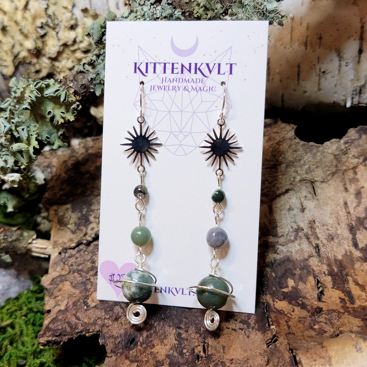 Ocean Jasper Planet Earrings