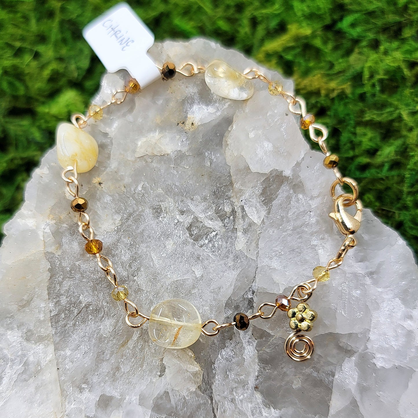 Citrine & Flower Fairy Bracelet