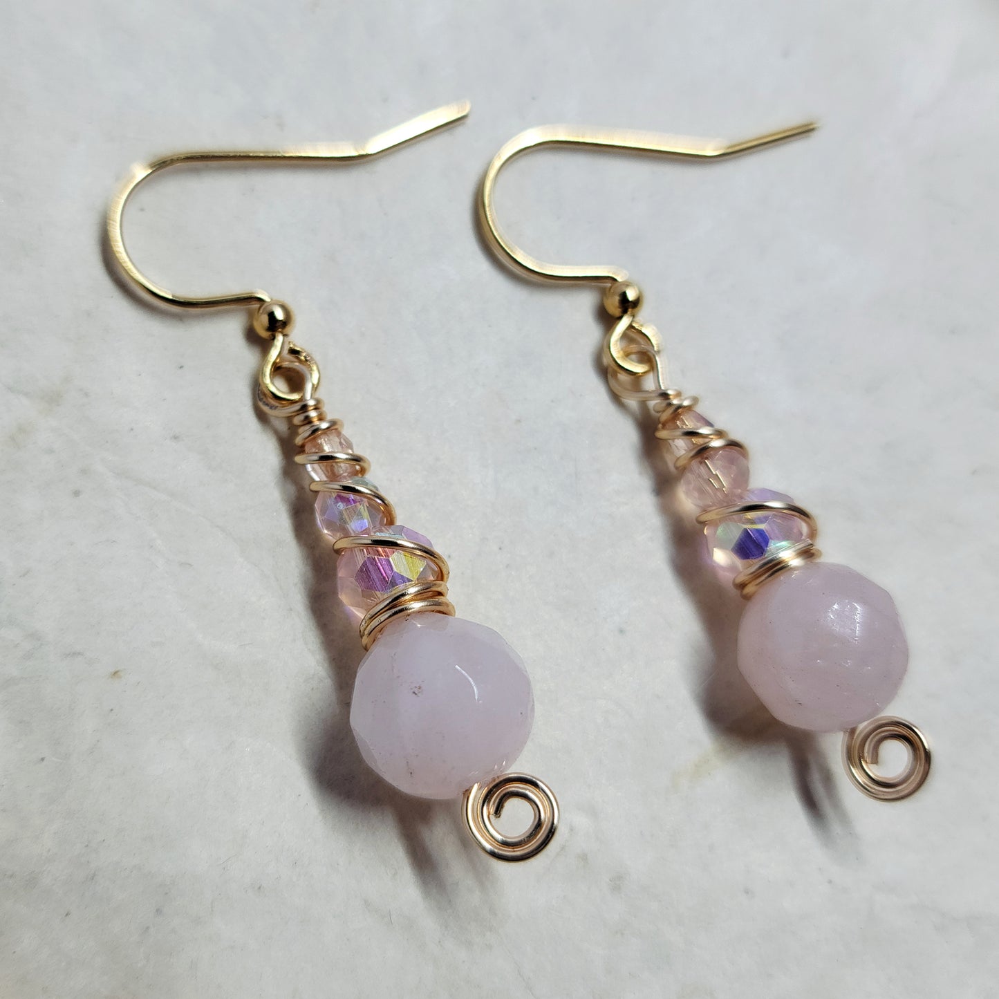 Dainty Rose Quartz Earrings