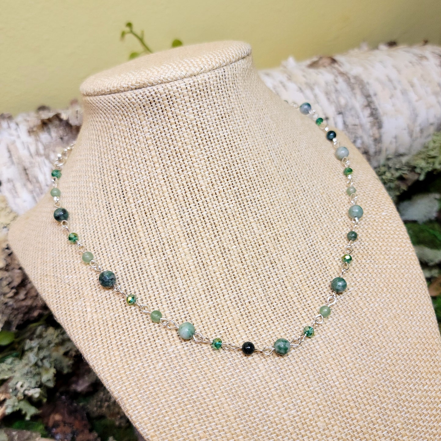 Mixed Green Stone Chocker Necklace