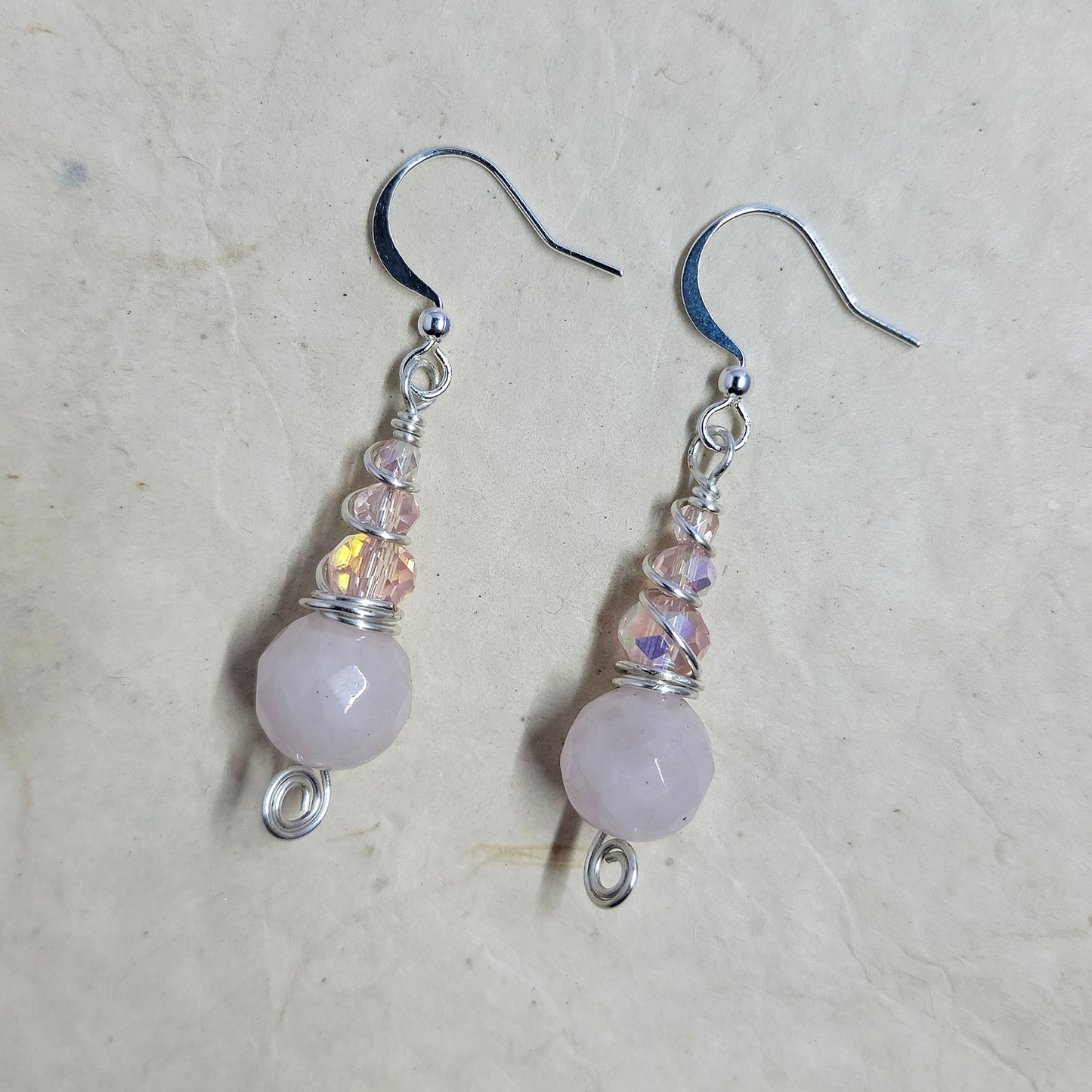 Dainty Rose Quartz Earrings