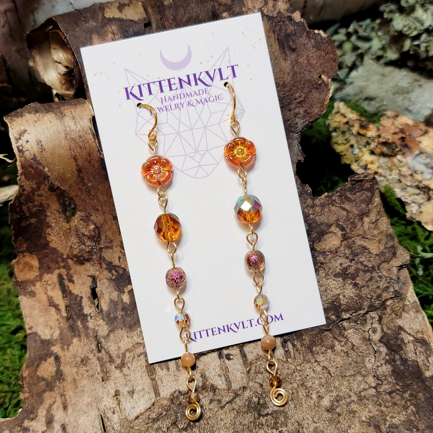 Sunstone Flower Earrings