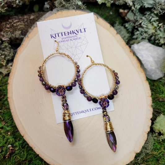 Amethyst Flower Sun Catcher Earrings