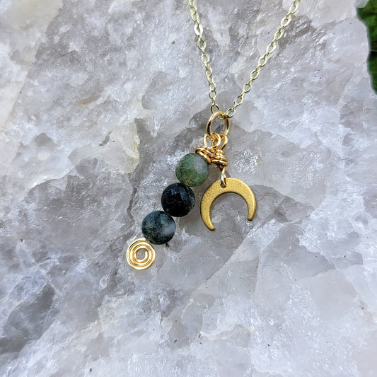 Ocean Jasper Moon Necklace