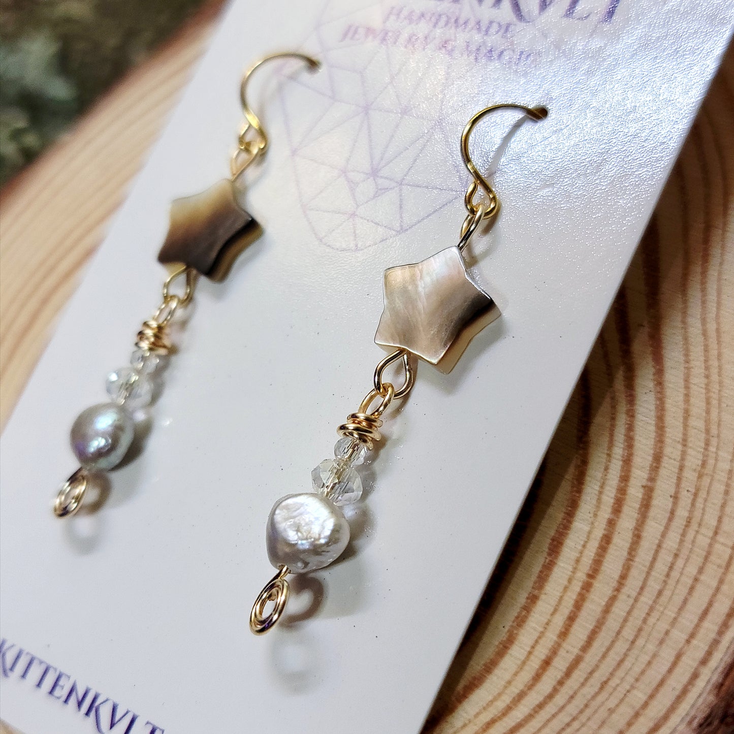 Shell Star & Freshwater Pearl Earrings