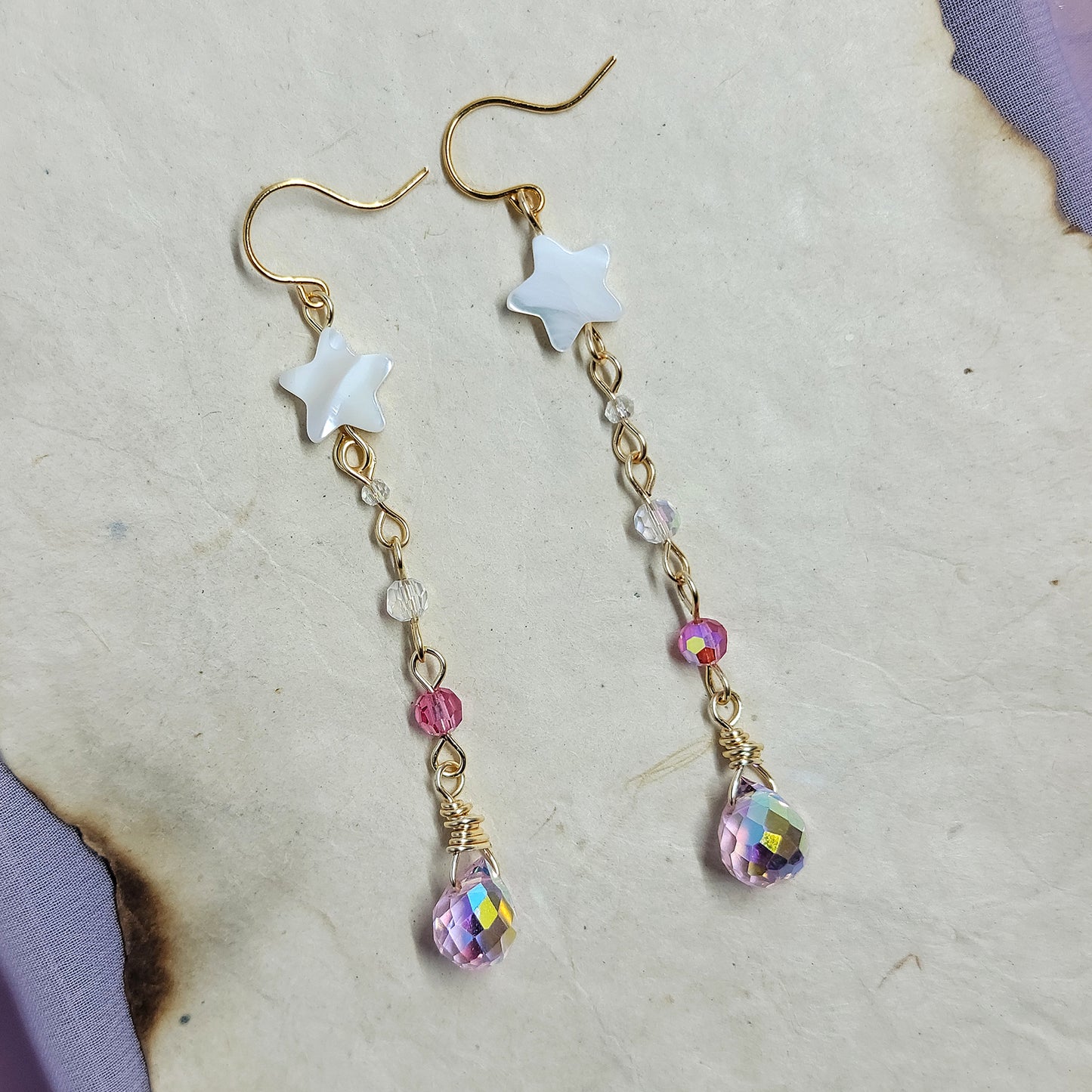 Celestial Sun Catcher Shell Star Earrings