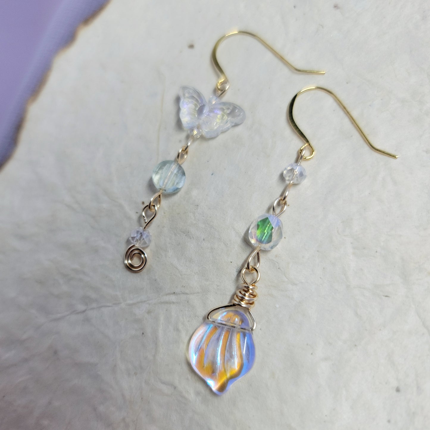 Ethereal Fluorite Butterfly Earrings