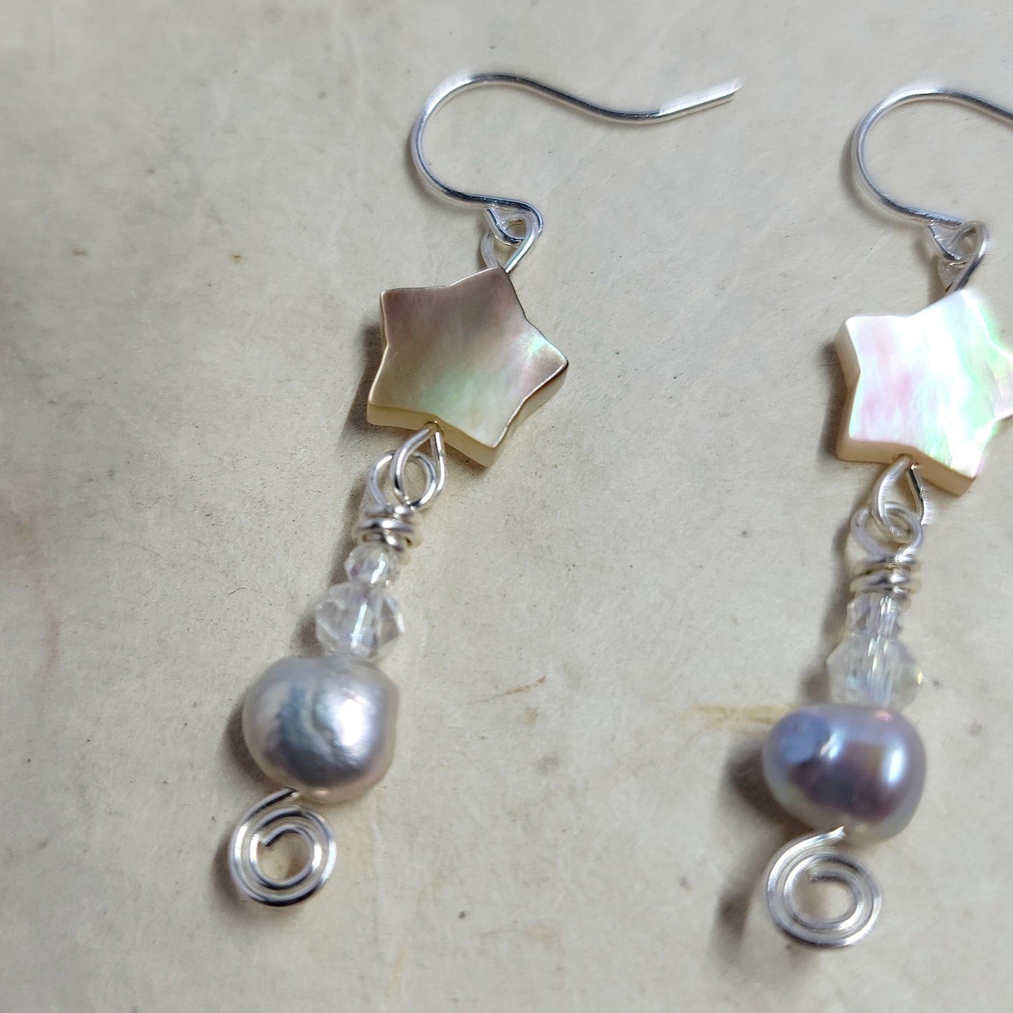 Shell Star & Freshwater Pearl Earrings