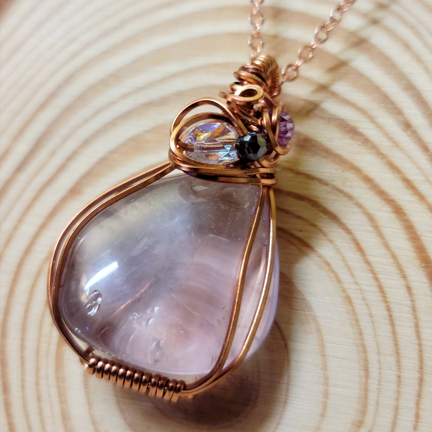 Mystical Amethyst Wire Wrapped Copper Necklace