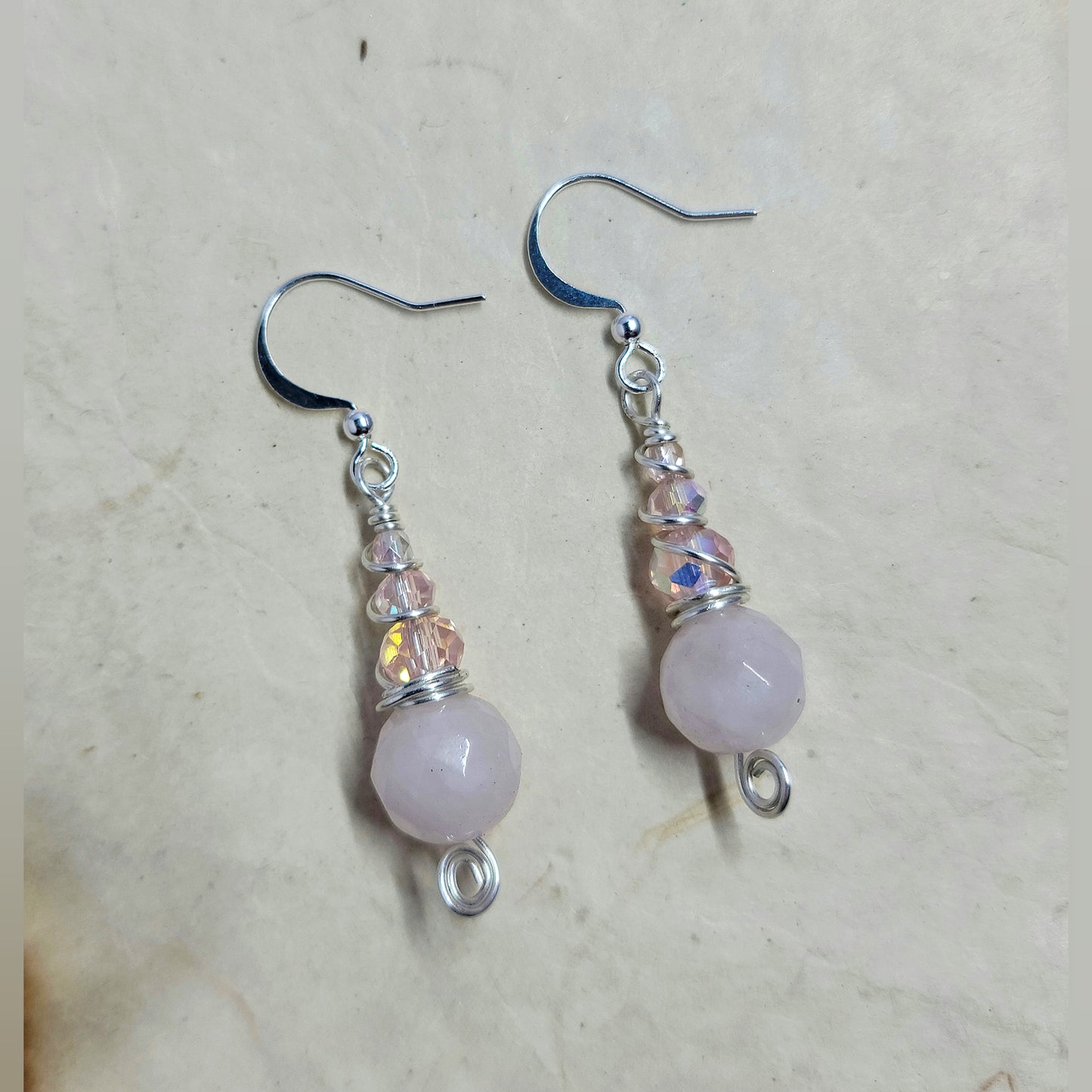 Dainty Rose Quartz Earrings