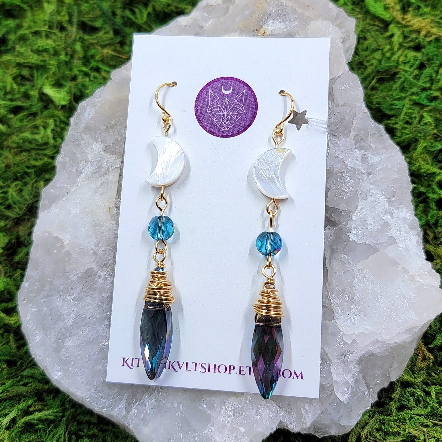 Sun Catcher & Shell Moon Earrings