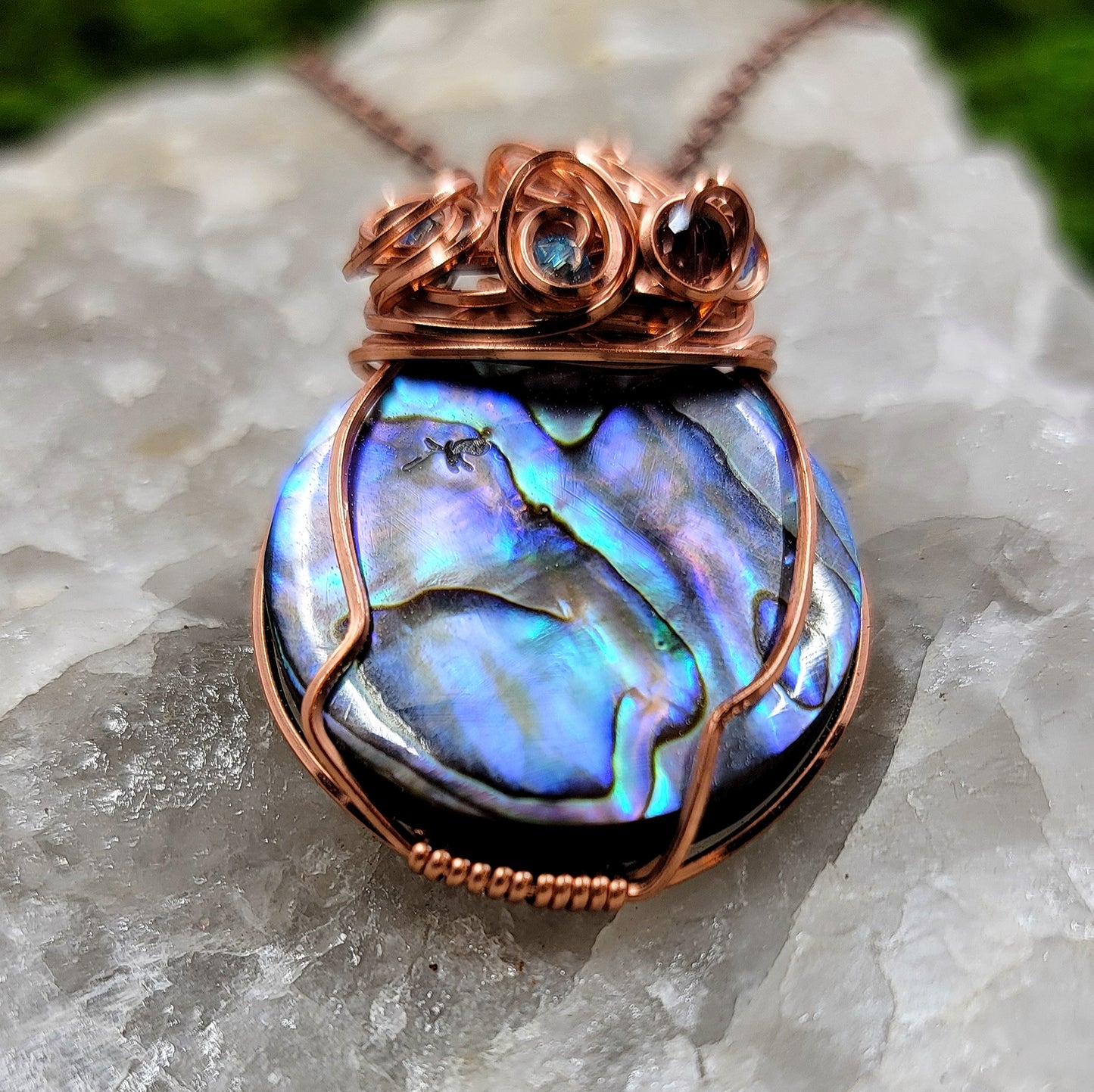 Mystical Abalone Shell Copper Pendant