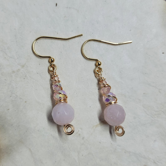 Dainty Rose Quartz Earrings