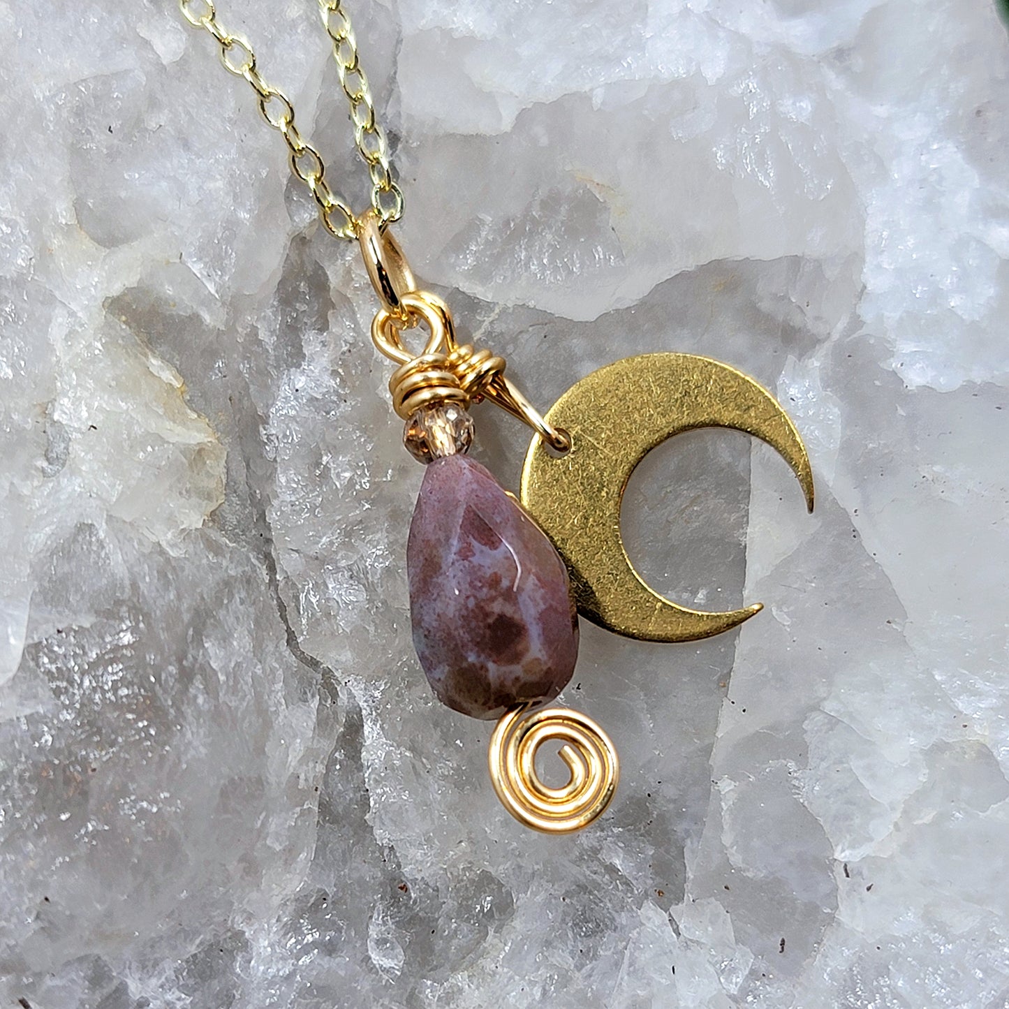 Ocean Jasper Moon Necklace