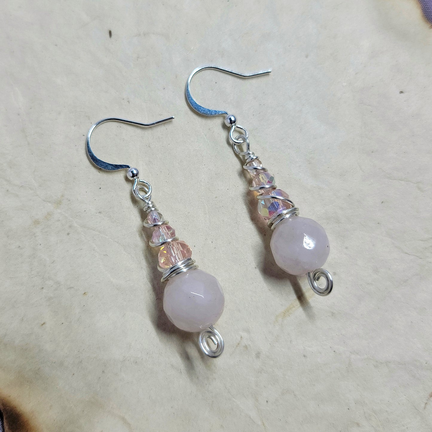 Dainty Rose Quartz Earrings