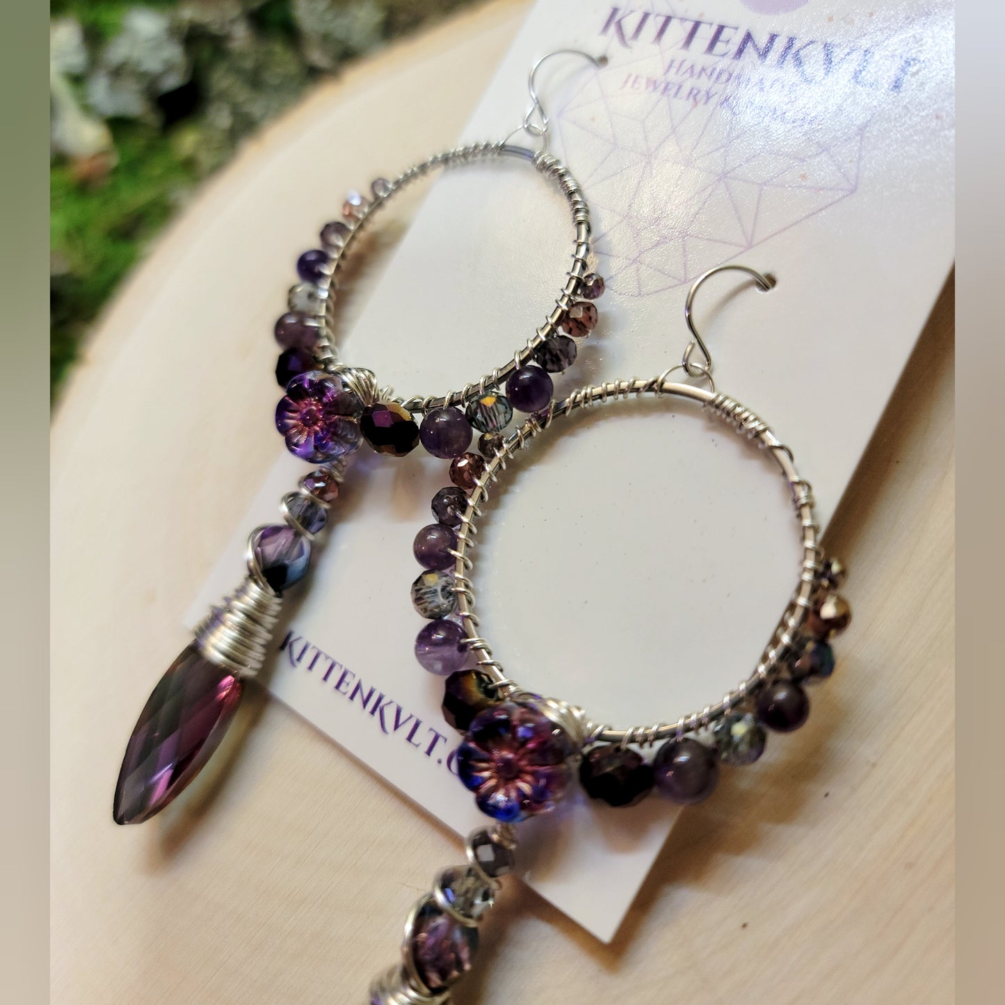 Amethyst Flower Sun Catcher Earrings