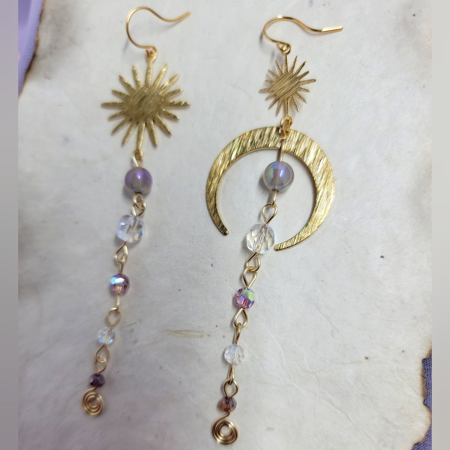 Celestial Aura Agate Mermaid Witch Earrings