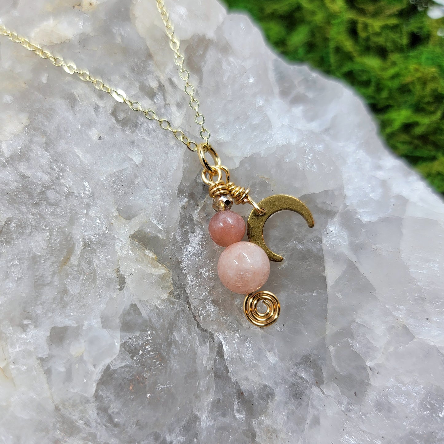 Sunstone Moon Necklace