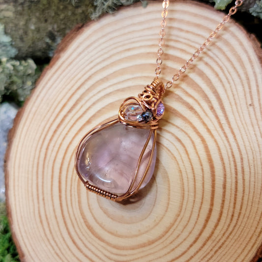 Mystical Amethyst Wire Wrapped Copper Necklace