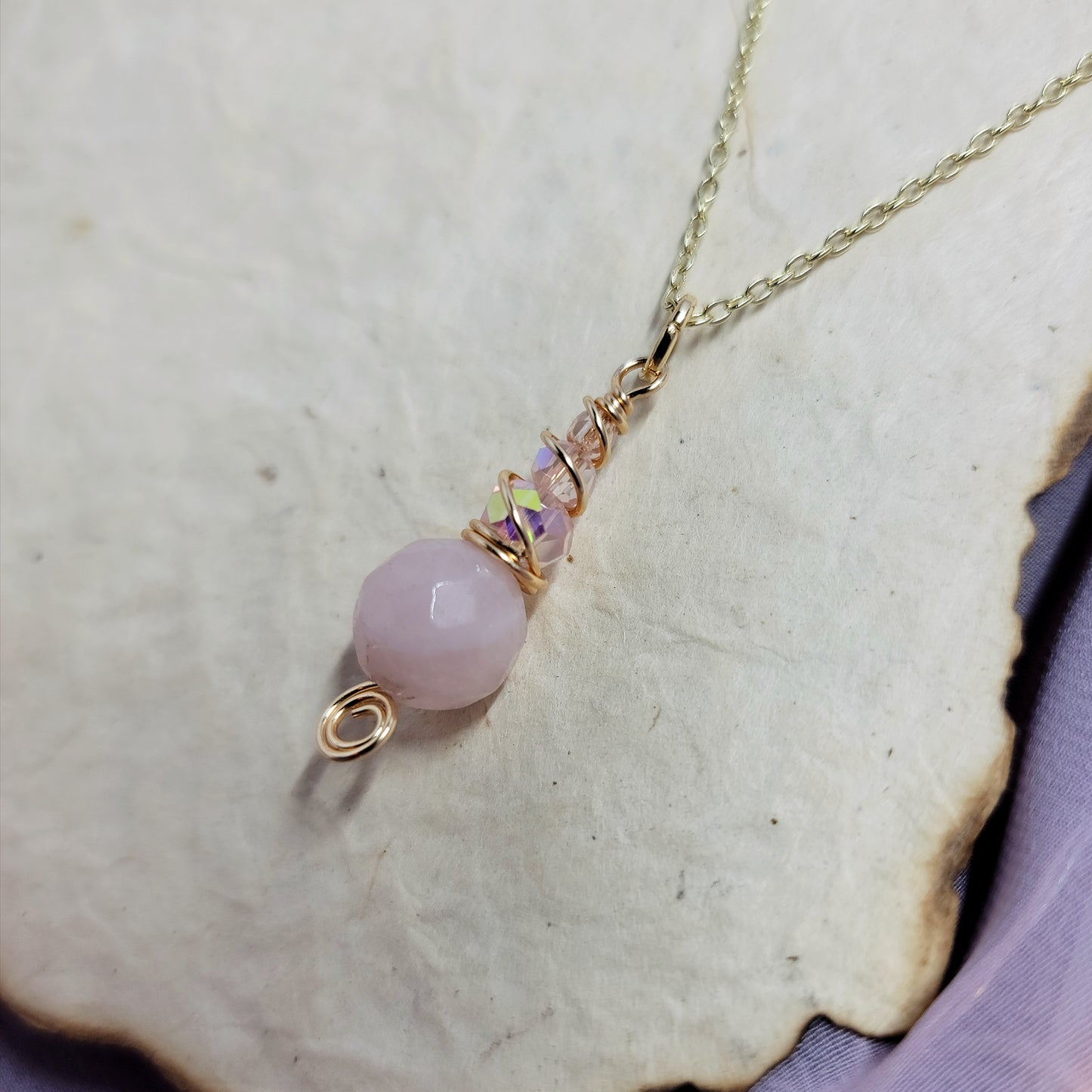 Ethereal Fairy Rose Quartz Necklace