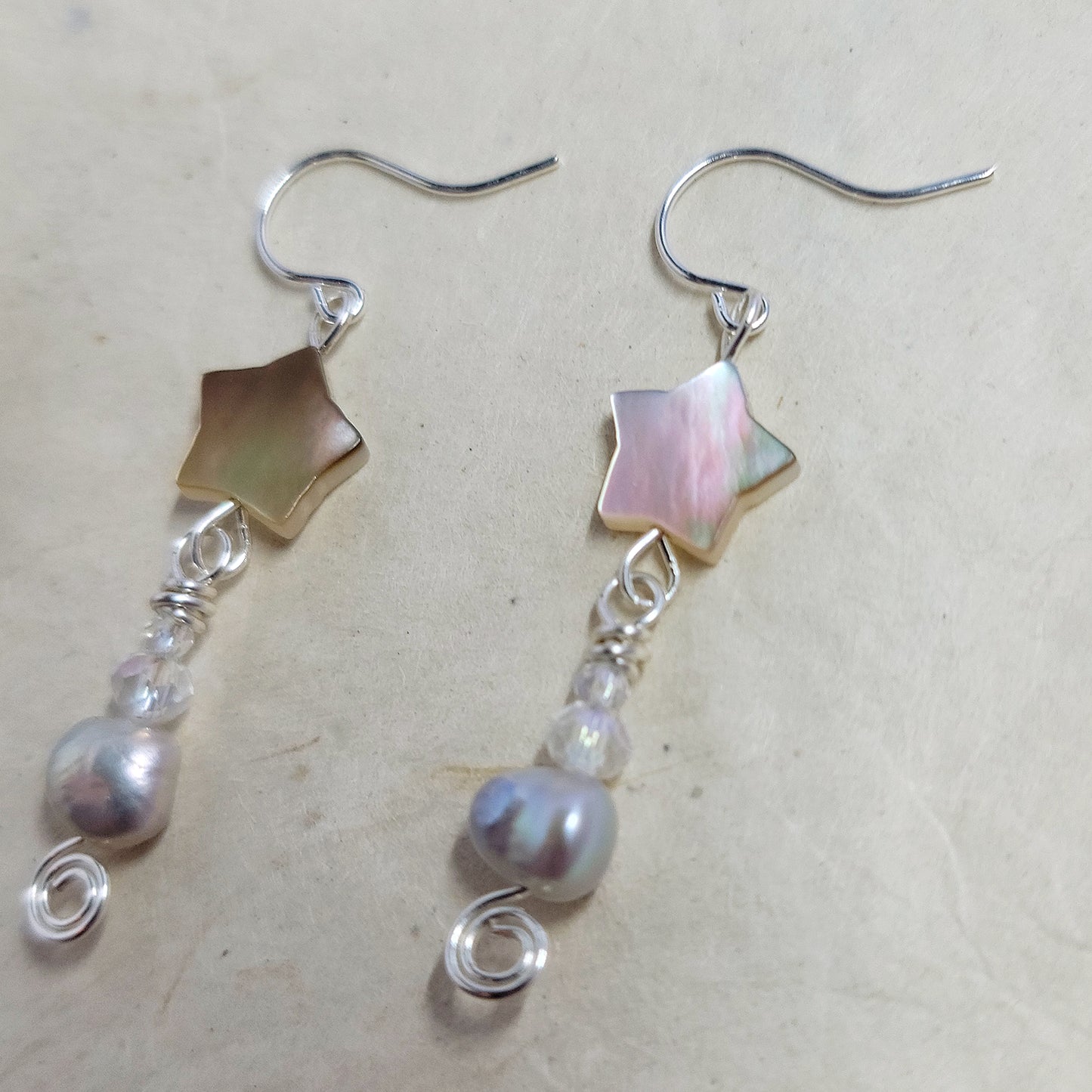 Shell Star & Freshwater Pearl Earrings