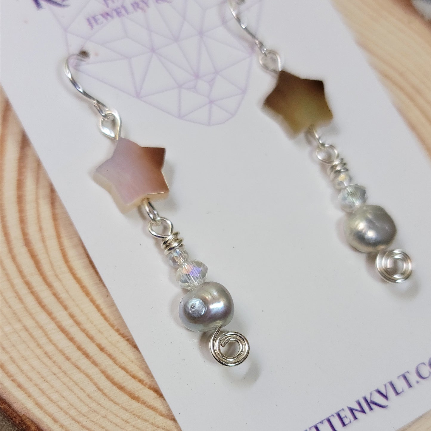 Shell Star & Freshwater Pearl Earrings