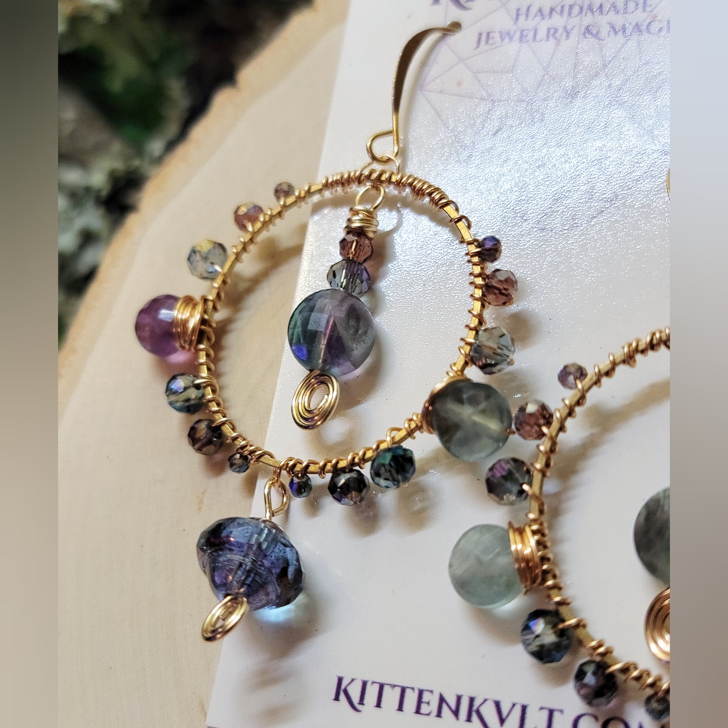 Fluorite Space Witch Planetary Earrings