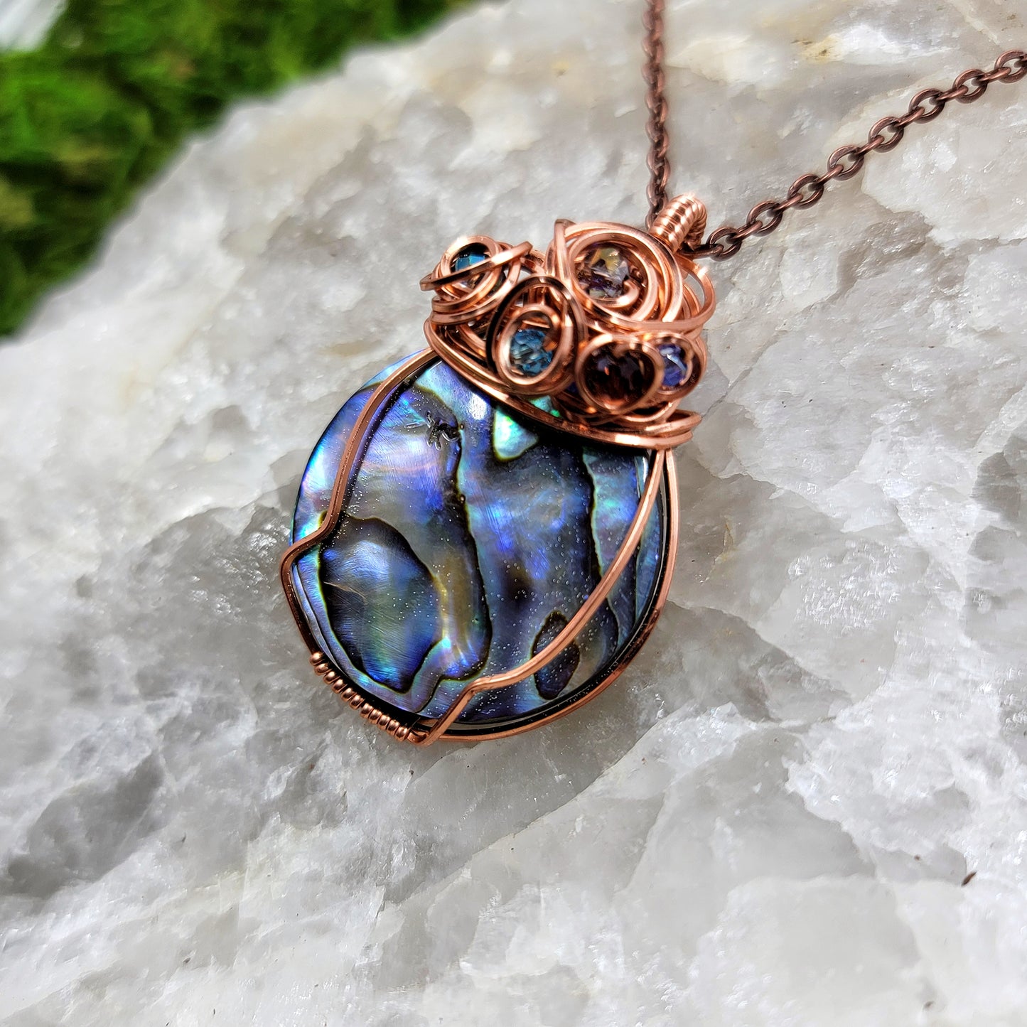 Mystical Abalone Shell Copper Pendant