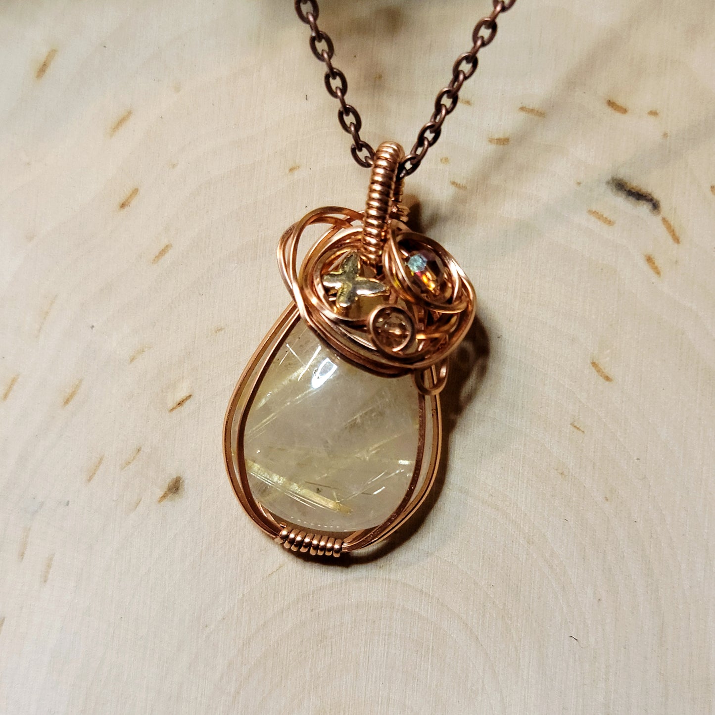 Fairy Rutilated Quartz Butterfly Pendant