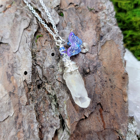 Quartz Butterfly Necklace