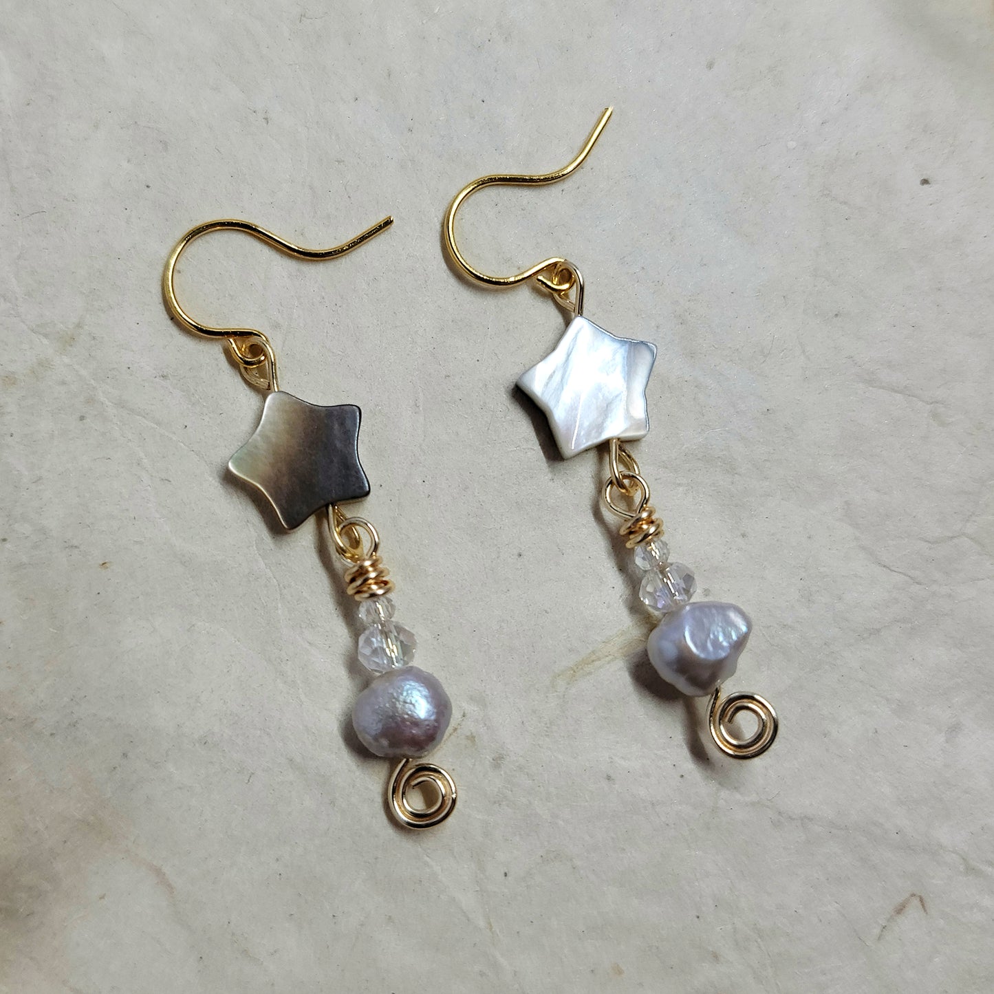 Shell Star & Freshwater Pearl Earrings