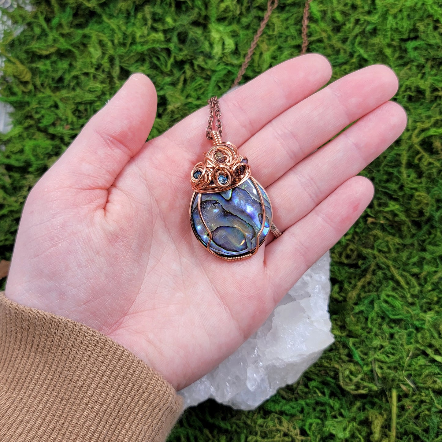 Mystical Abalone Shell Copper Pendant