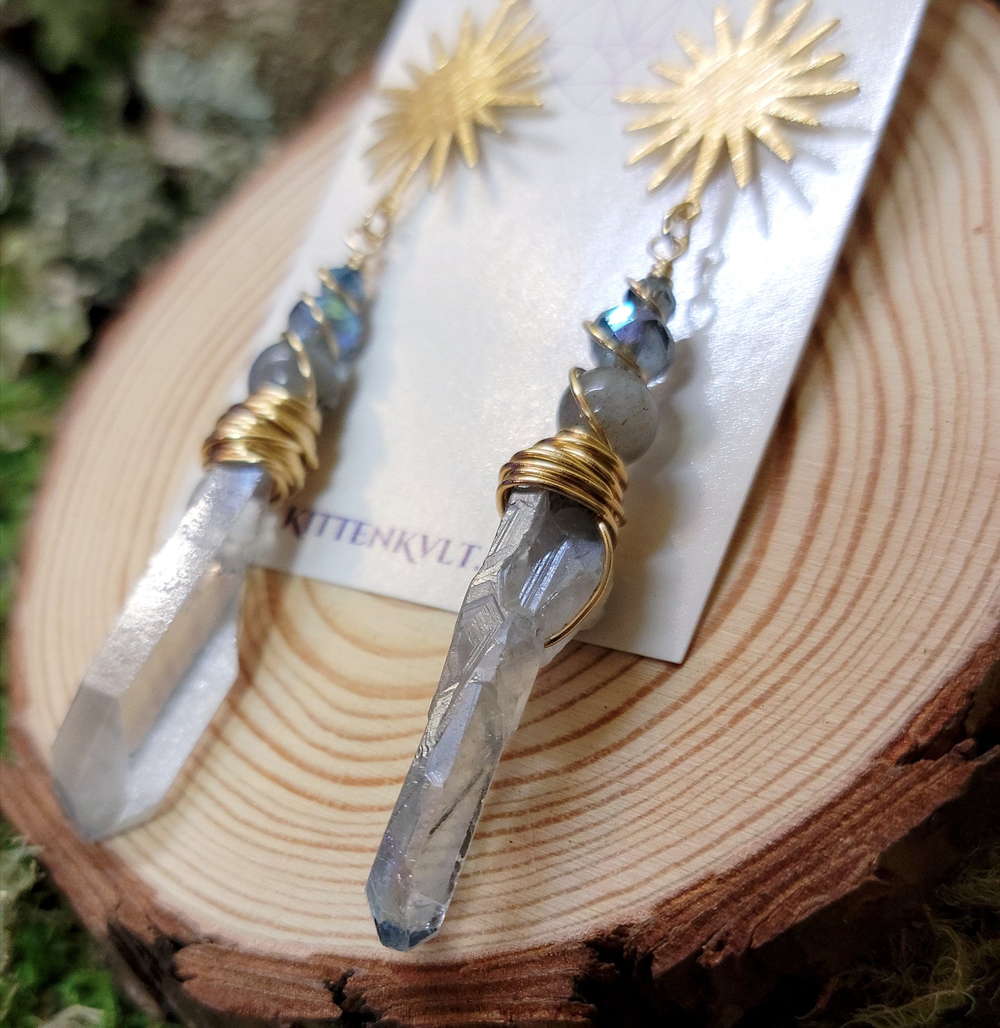 Celestial Quartz & Labradorite Earrings