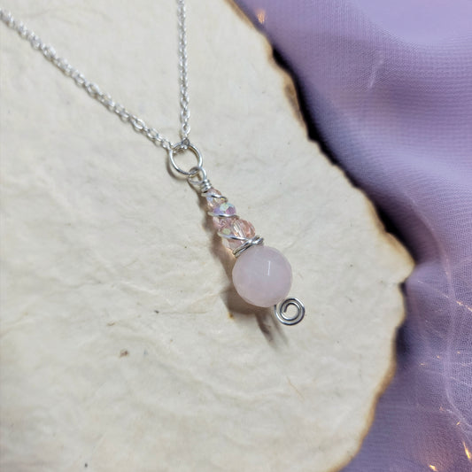 Ethereal Fairy Rose Quartz Necklace