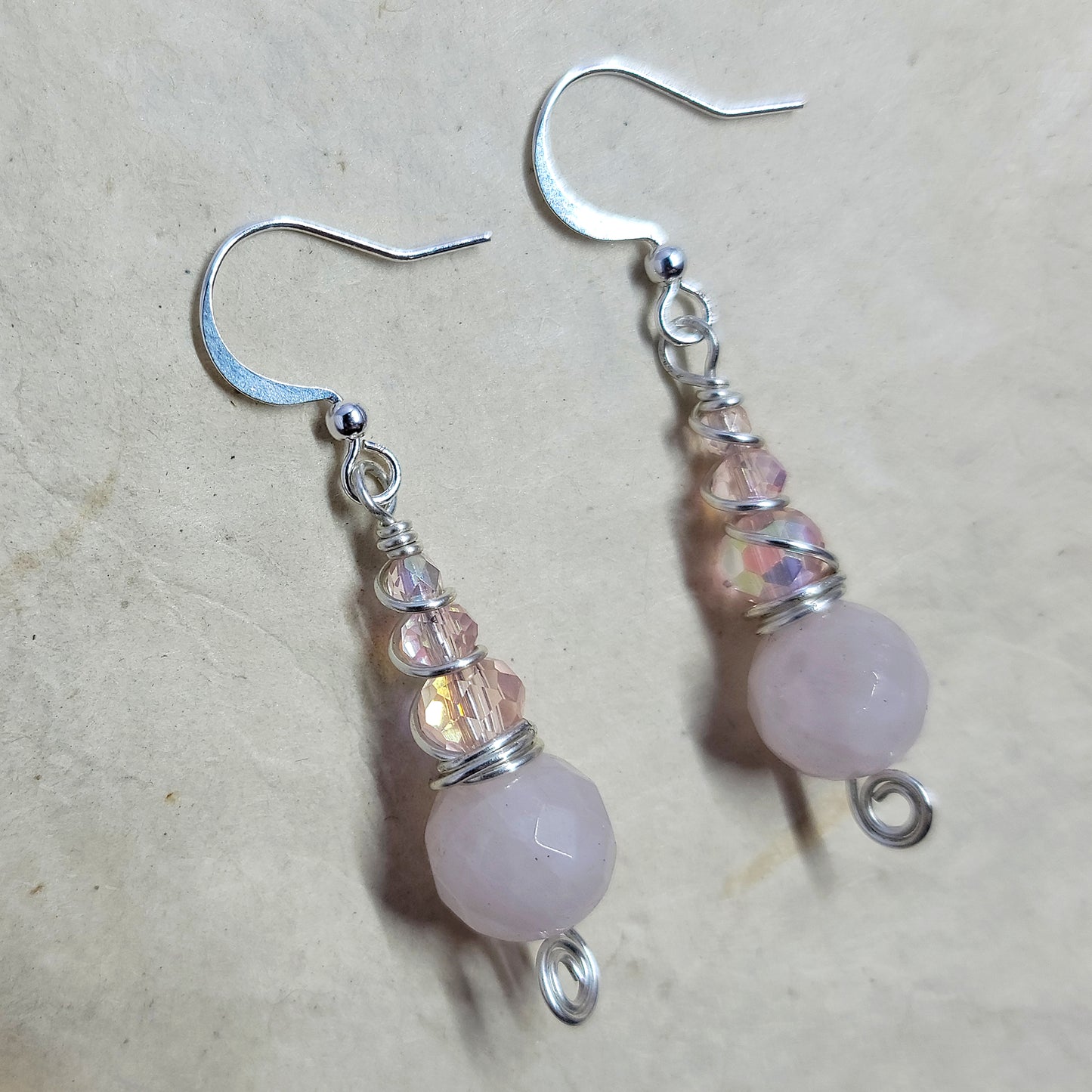 Dainty Rose Quartz Earrings