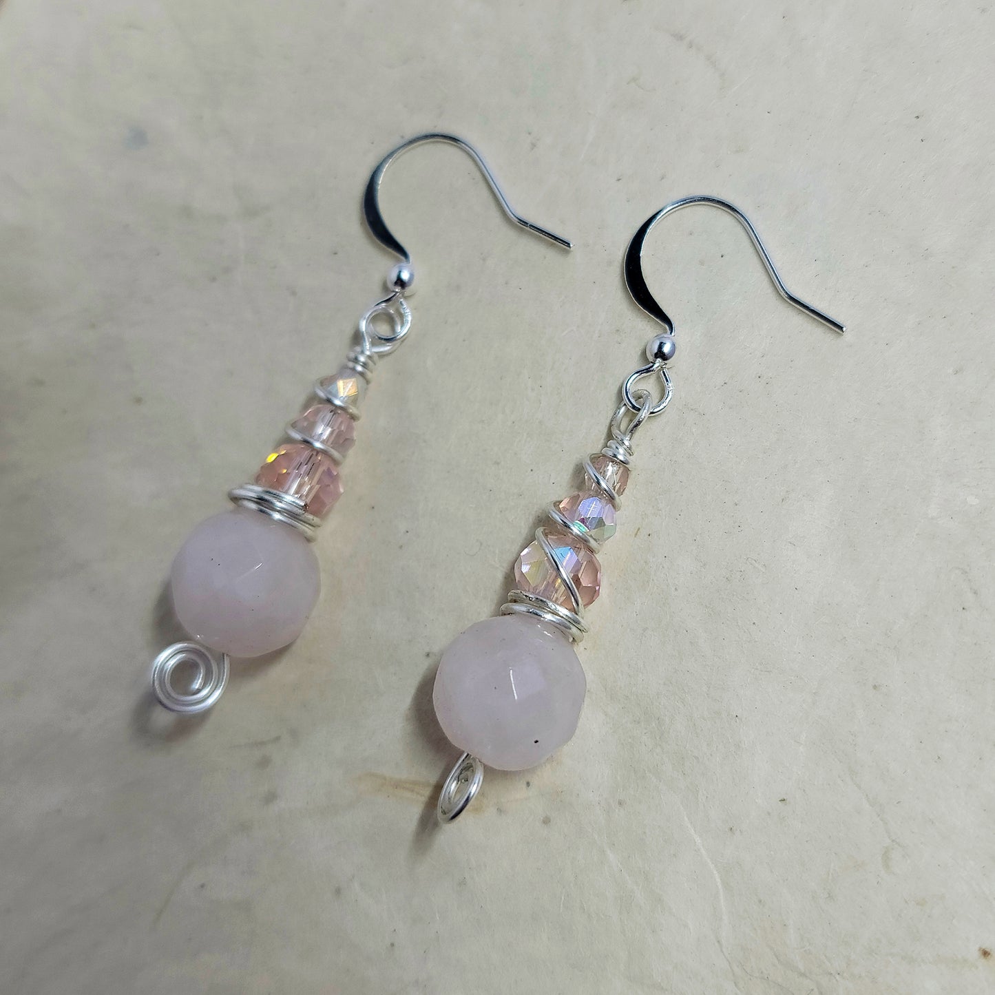 Dainty Rose Quartz Earrings