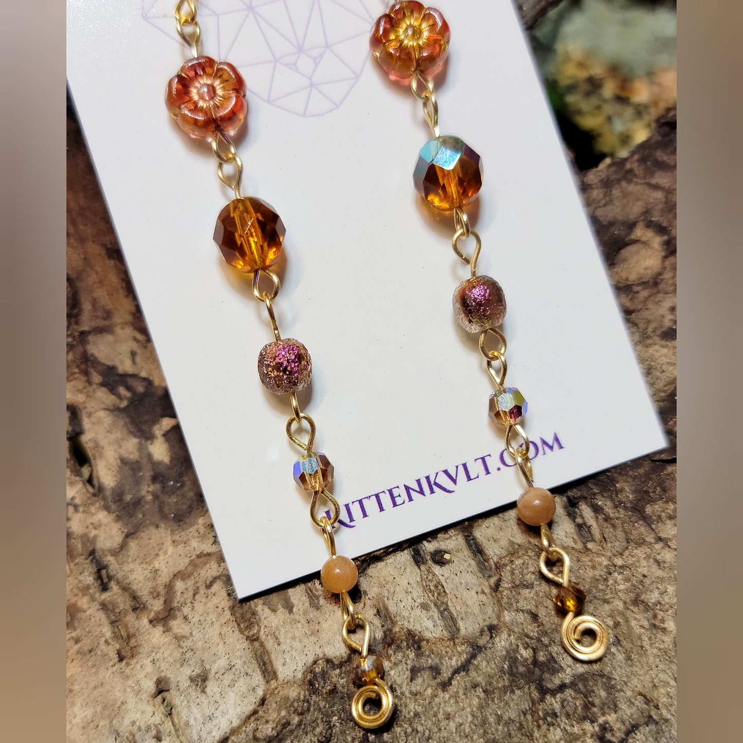 Sunstone Flower Earrings