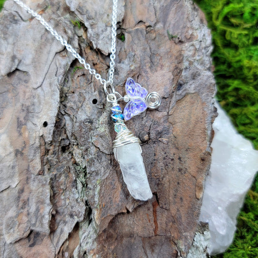 Quartz Butterfly Necklace